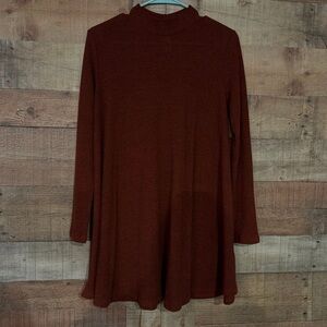 Vanilla Bay Red Long Sleeve Mock Neck Dress